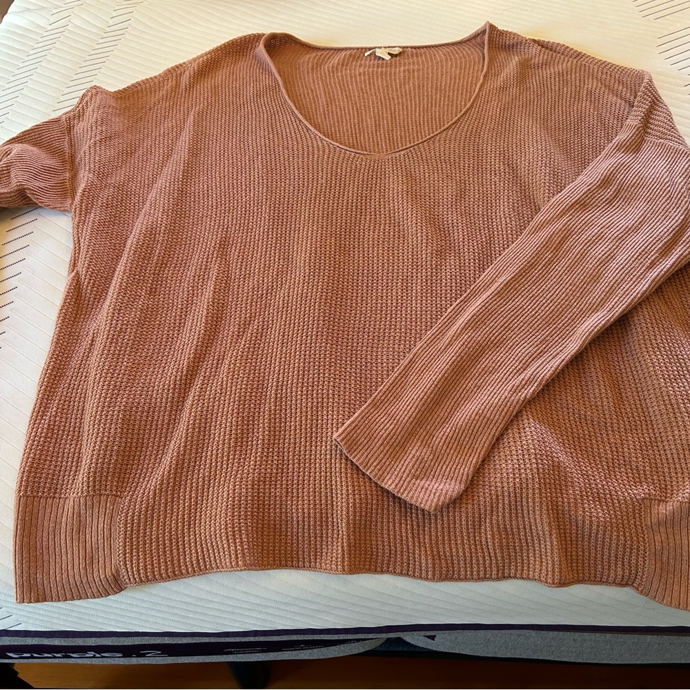 Eileen Fisher Textured Knit Sweater in Warm Brown